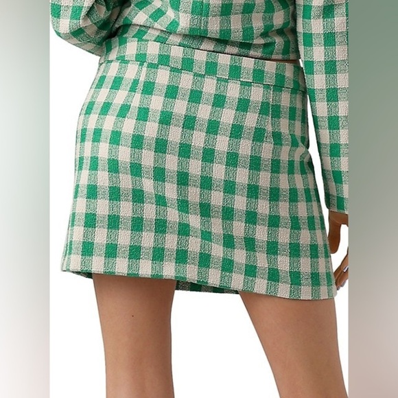 Vero Moda Breelil Tweed Mini Skirt in Green NWT - Picture 2 of 16